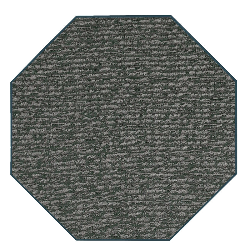 Tapis décoratif Elemental - imprimé géométrique vert patiné, Octogone 6 po