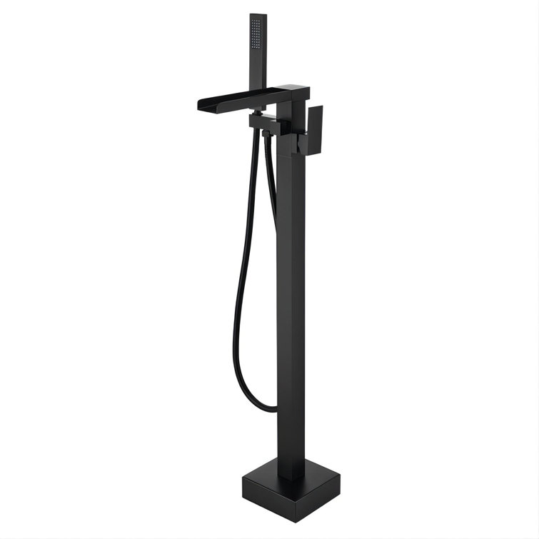 Single Handle Floor Mounted Freestanding Tub Filler Trim with Handheld