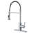 Industrial Single-Handle Spring Spout Kitchen Faucet with Pull-Down Sprayer (Set of 2)-128613757