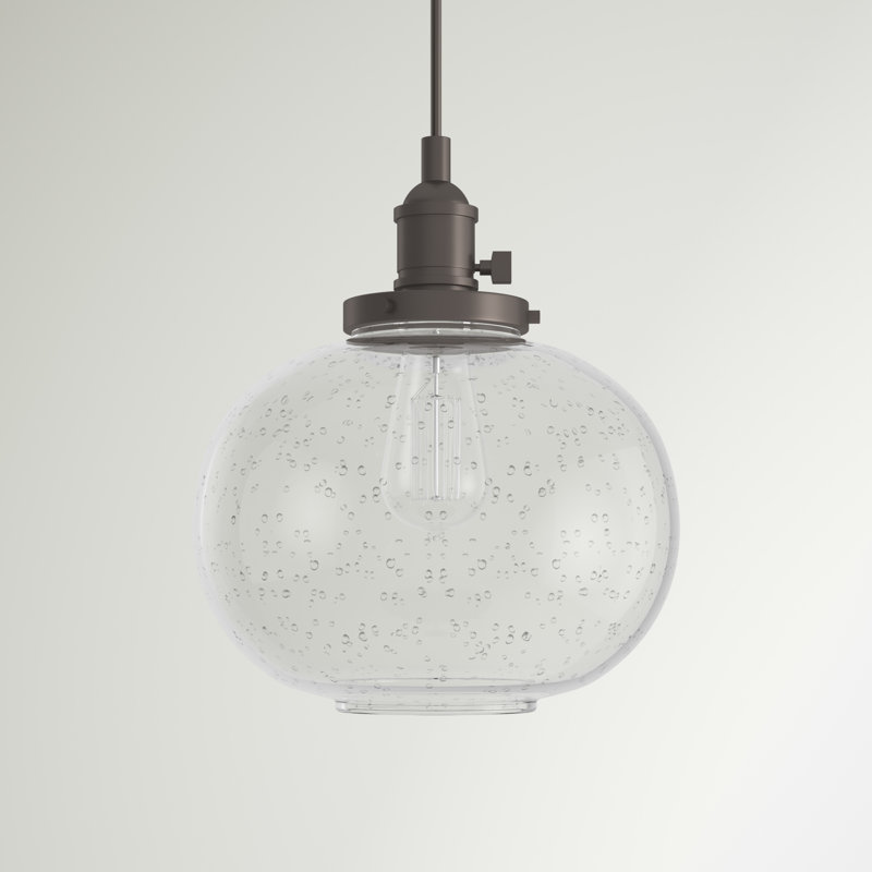 Luminaire suspendu sphère 1 lumière Antioch, Bronze vieilli