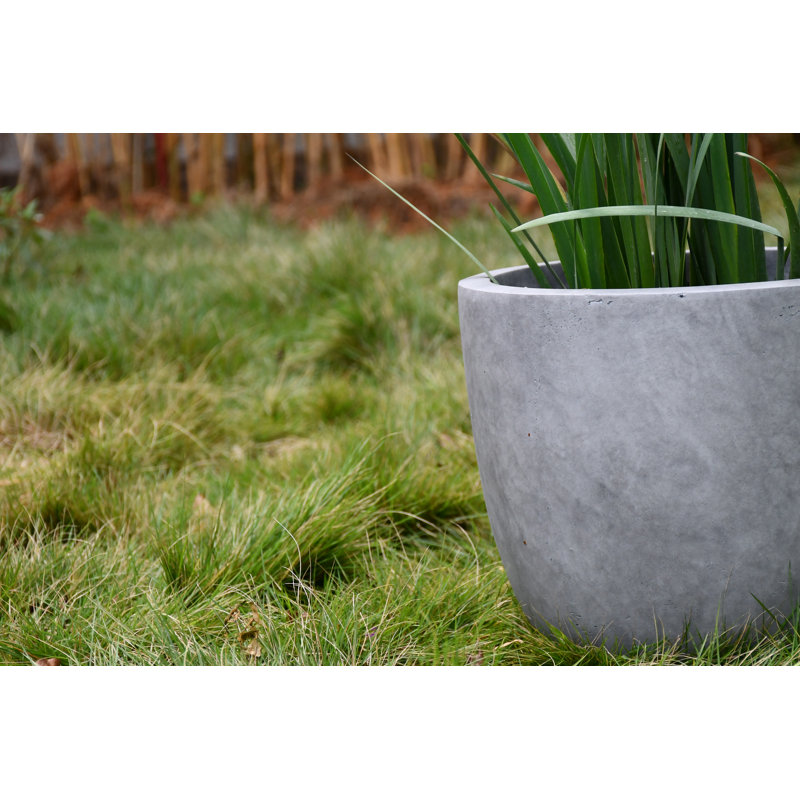 Pot à fleurs en béton Karola, Béton naturel, H 12 po x l 14 po x P 14 po
