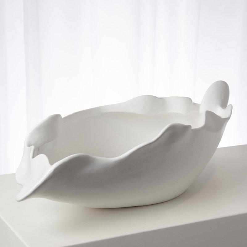 Free Form Bowl-Matte White, 7" H x 29" W x 11" D