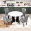 Ensemble de salle à manger rond 5 pièces, table moderne avec 4 chaises rembourrées pour la salle à manger et la cuisine-1913936168-1913936151