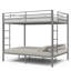 Isabelle & Max™ Metal Full Over Full Bunk Beds with LED Lights and Charging Station, Heavy Duty Metal Full Size Bunk Bed Frame with Safety Guardrail & 2 Ladders, Space-Saving Design, No Box Spring Needed, Silver -1260277196-1236740874