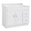 Meuble-lavabo blanc Concord de 37 po avec comptoir à un trou, entièrement assemblé