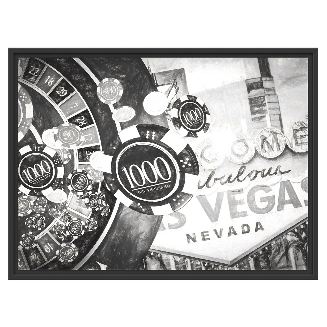 Gerahmtes Wandbild Las Vegas Casino Roulette Kunst