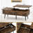 Lift Top Coffee Table w/ Split Top & 2 Hidden Compartments Tapered Metal Legs-1220208427