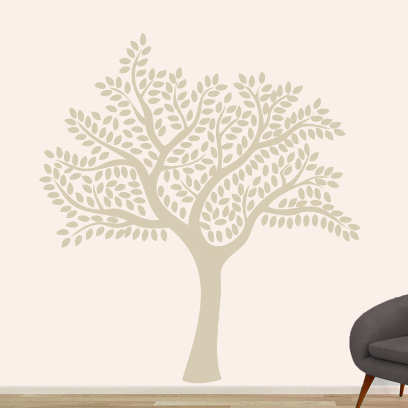 Décalcomanie murale arbre d’ombre, Beige clair