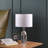 19" Modern Silver Table Lamp with Soft Fabric Shade