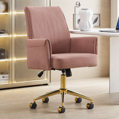 Chaise en velours côtelé - Base dorée et support en S pour votre quotidien