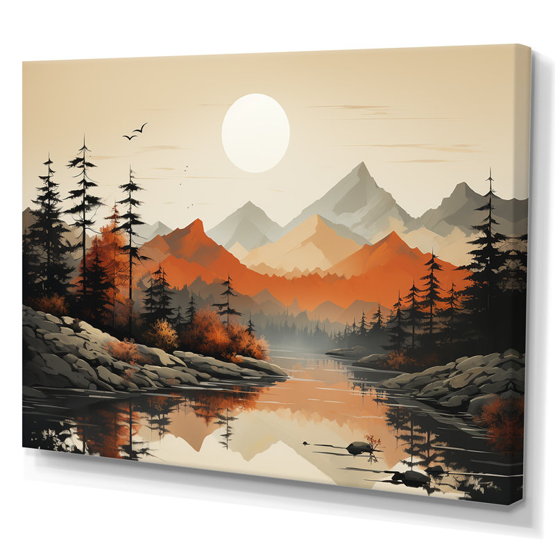 «Mountains Whisper Sunset Dreams», reproduction d'art mural, Toile tendue, H 12 po x l 20 po x P 1 po