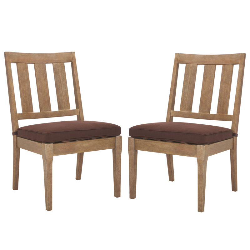 Chaise de patio en bois Samya, Marron foncé