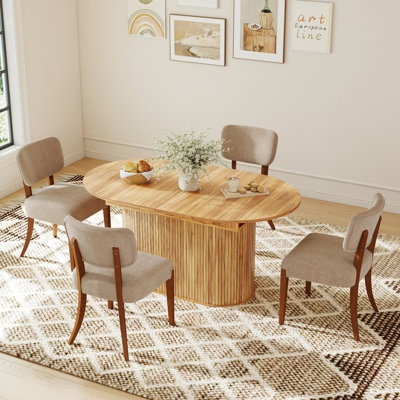 Table de salle à manger extensible avec 4/6 chaises sans accoudoirs pour la cuisine et le salon modernes