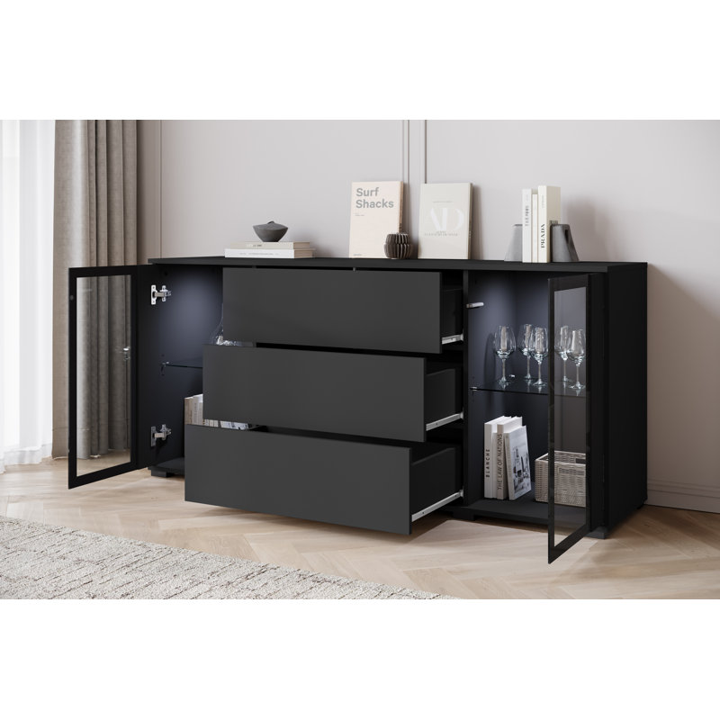Demicah Laminate 3 - Drawer Rectangle Accent Chest, Black