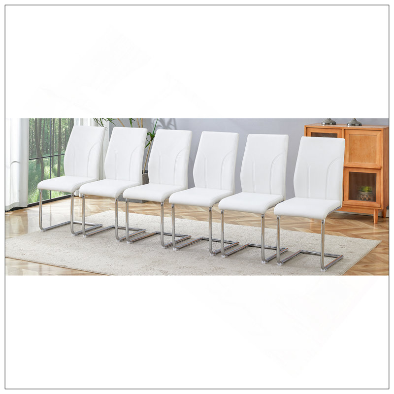 Ensemble de 2 chaises de salle à manger, ensemble de chaises de salle à manger noir, siège à dossier haut en polyuréthane et fauteuil à pieds robustes, convient à la salle à manger, à la cuisine et au salon