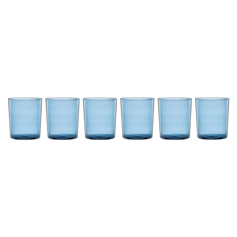Grande verrerie empilable, ensemble de 6, Bleu