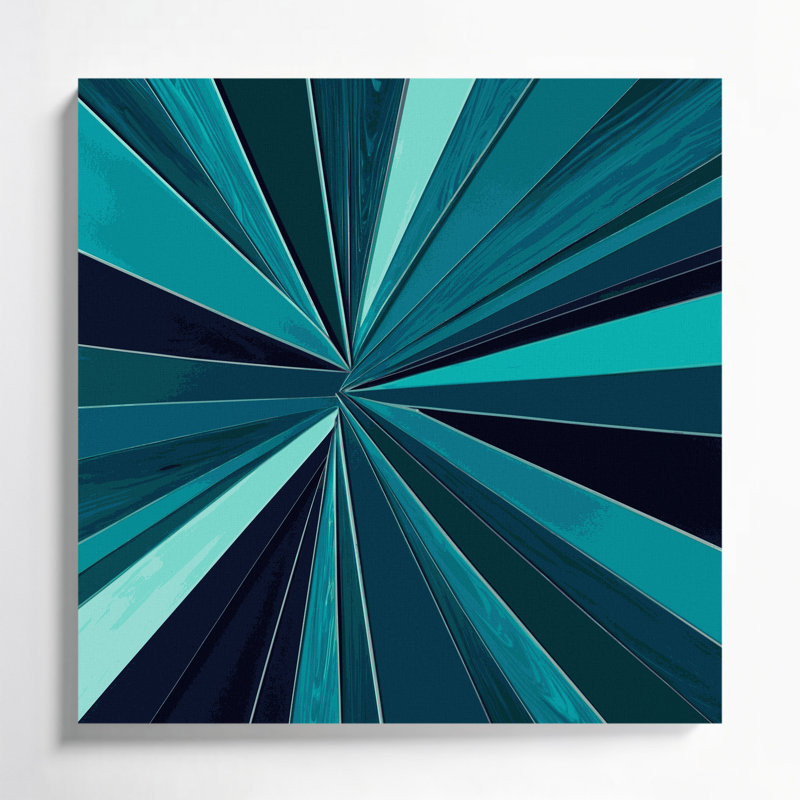 Art mural rigide sur toile bleue, H 12 po x l 12 po