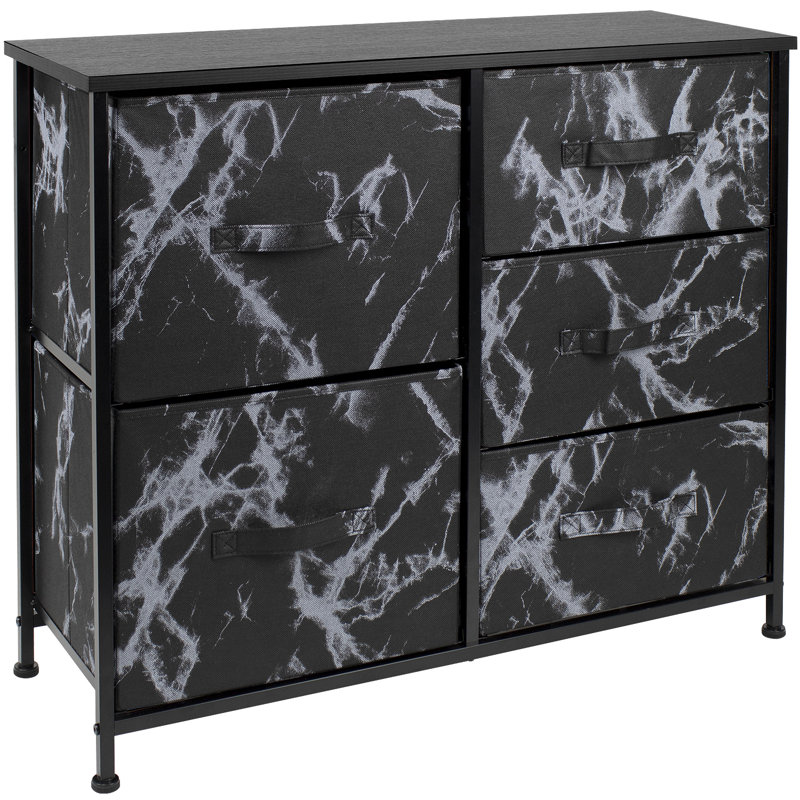 Commode à 5 tiroirs Sorbus, Noir
