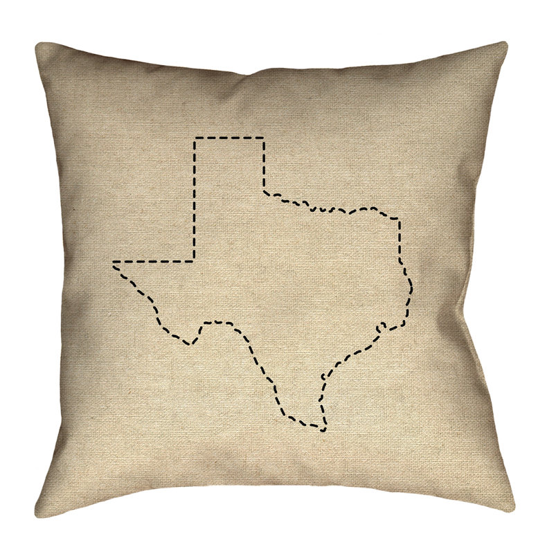 Katelyn Smith, Texas, impression recto verso, 16 po x 16 po, Sergé de coton, Coussin décoratif