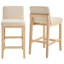 Tabouret de comptoir rembourré en lin massif Albia-247603185