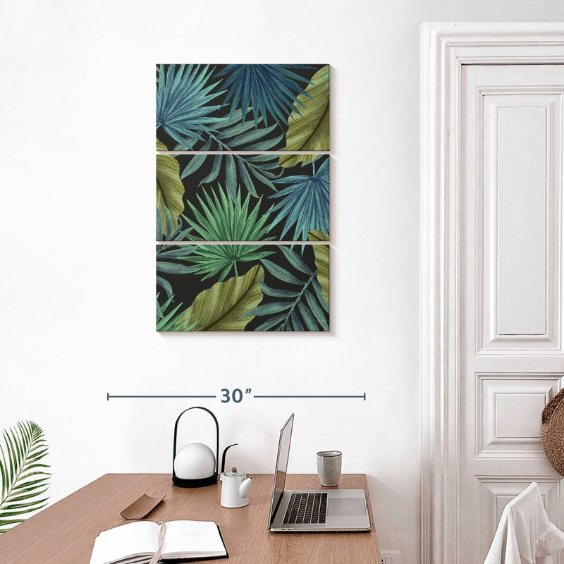 Motif de feuilles tropicales Harnek I, H 32 po x l 20 po
