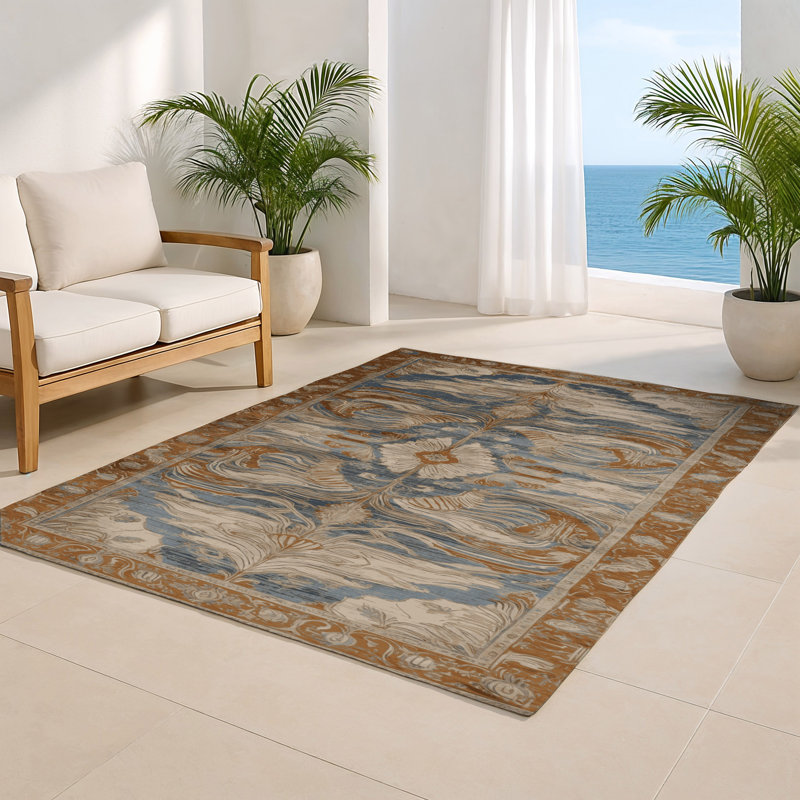 Persian Grey Indoor and Outdoor Area Rug, Rectangle 8' x 10'