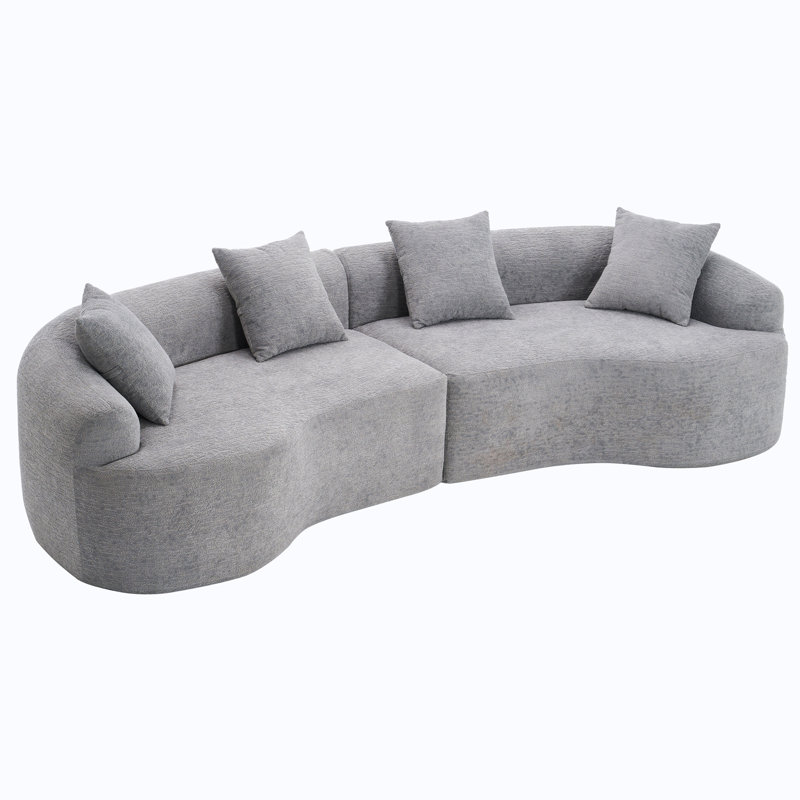 Canapé courbé désossé, canapé modulaire à compression de 110 po, haute densité, canapé-lit pour salon, salon, appartement, chenille