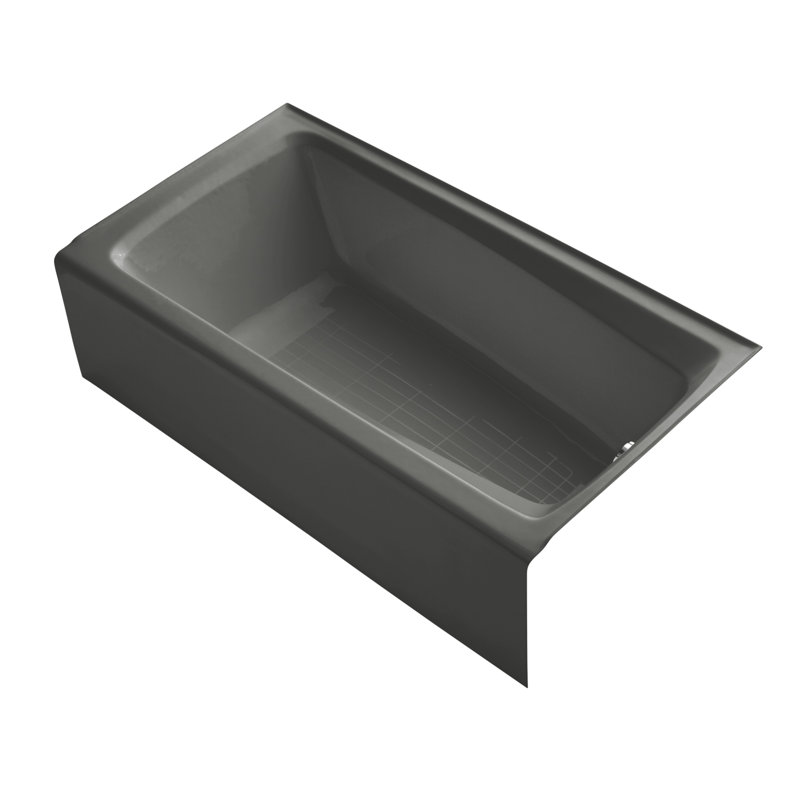 Mendota 60" x 32" Soaking Bathtub, Thunder Gray, Right