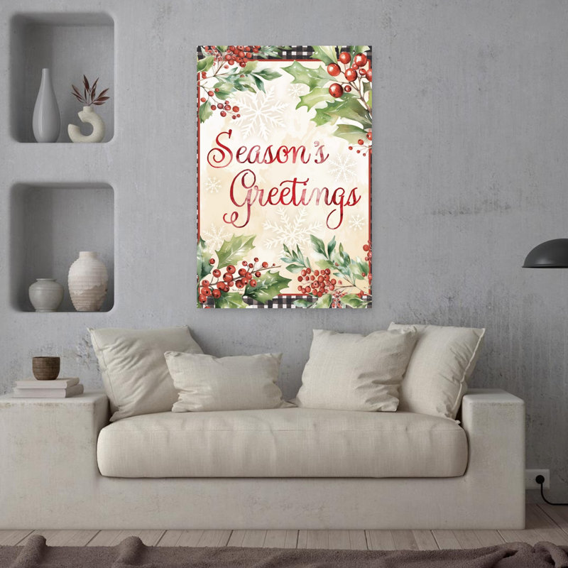Season's Greetings, art contemporain, H 36 po x l 24 po
