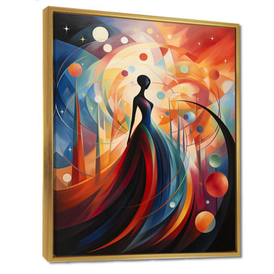 Glorious Rainbow Dress Fashionista - Modern Woman Wall Art Print