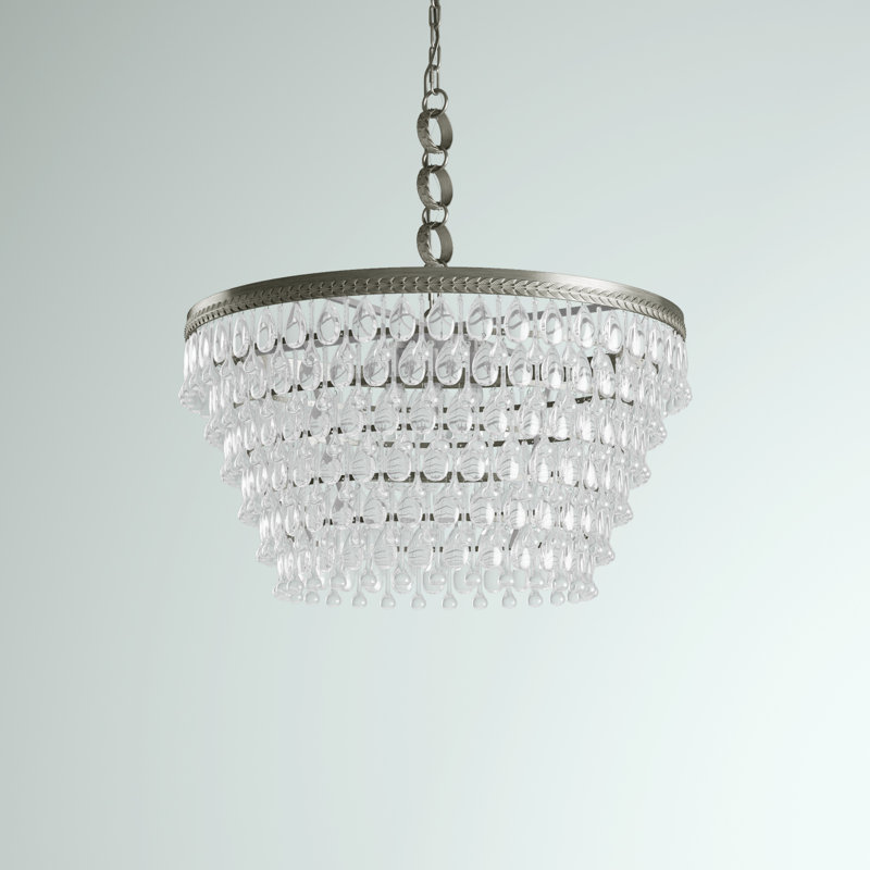 Beno 6 - Light Dimmable Tiered Chandelier, Antique Silver