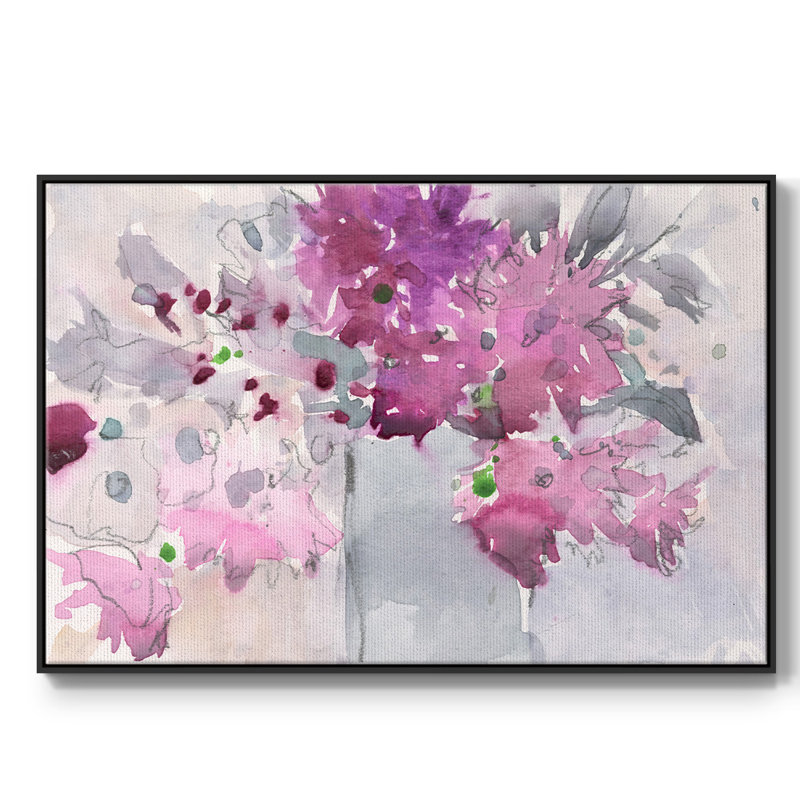Cadre floral I, toile encadrée de qualité supérieure - prête à être accrochée, H 27 po x l 41 po x P 2 po