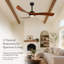 Ventilateur de plafond noir 72 "avec lumière