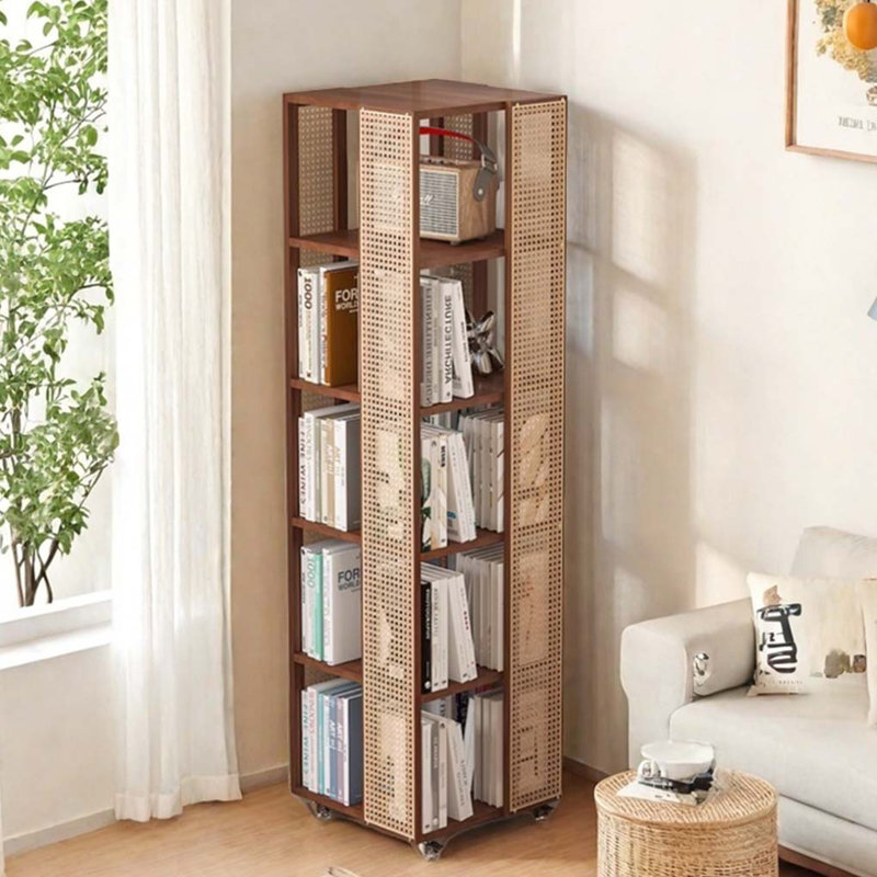 Bibliothèque rotative en rotin