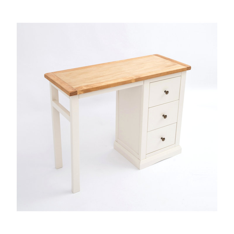 Dressing Table, Off White, Antique Brass