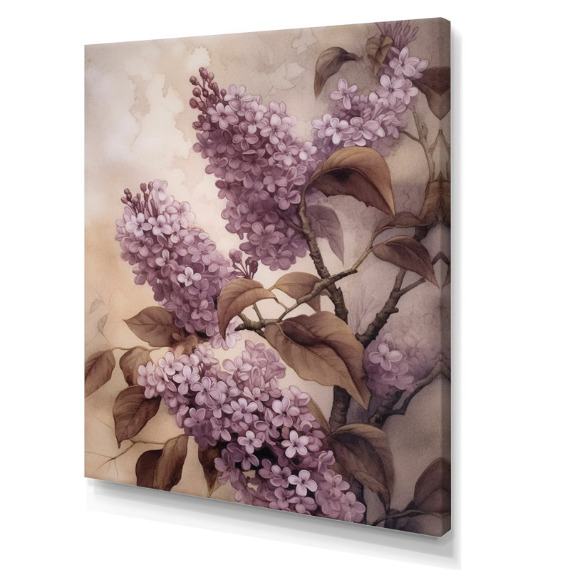 Lilas mauves parfumés III, H 40 po x l 30 po x P 1,5 po, Toile tendue