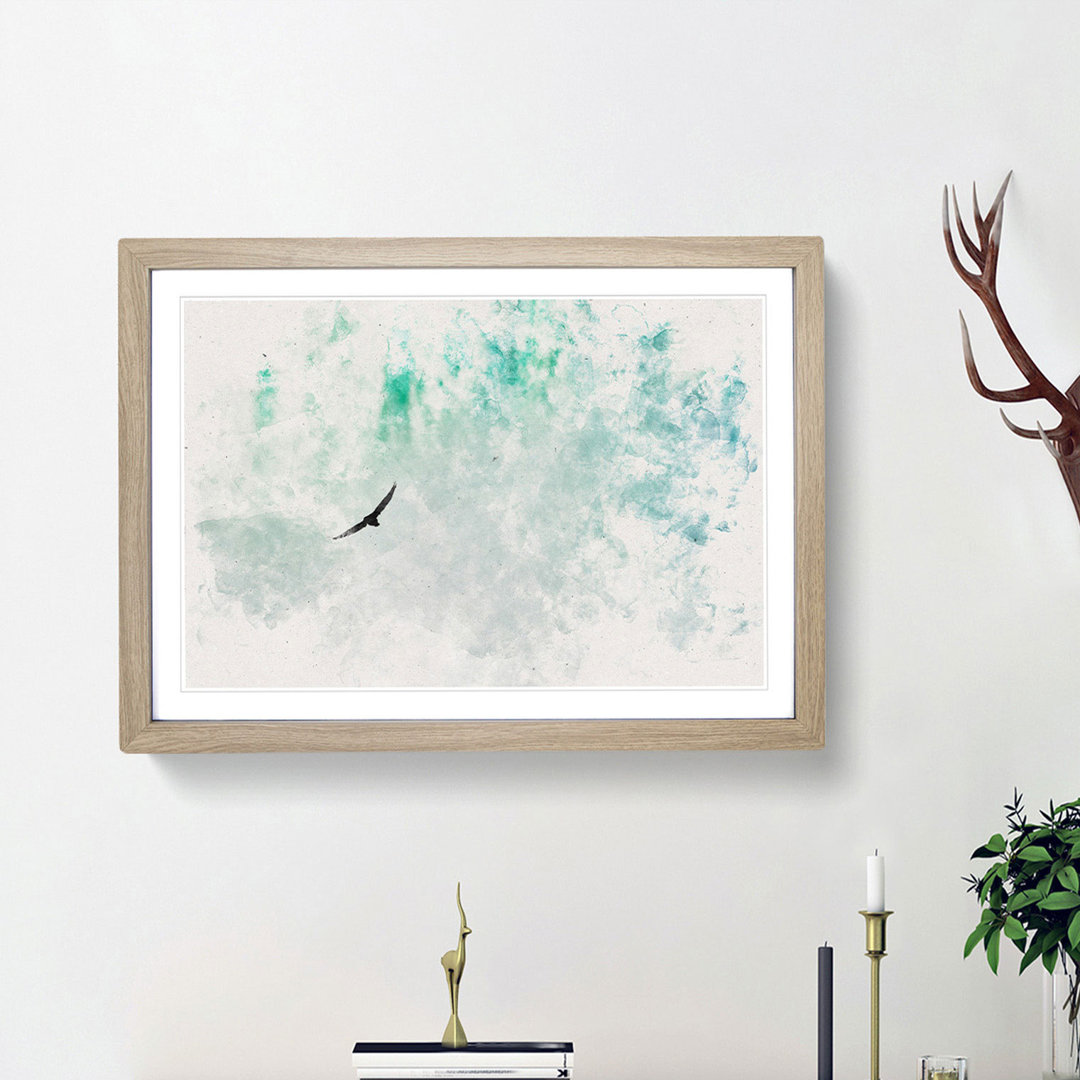 Eagle Flying over Niagara Falls - Framed Print