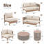 Ensemble de conversation modulaire en aluminium pour 6 personnes avec 2 tables basses Noralee