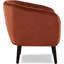 Fauteuil d'appoint moderne orange brûlé avec motif en tonneau et capitonnage