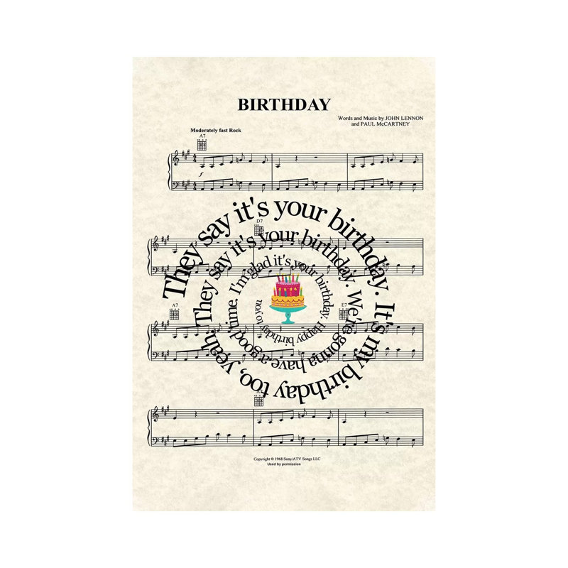 Birthday - Wrapped Canvas Print, 101.6 cm H x 66.04 cm W x 1.91 cm D