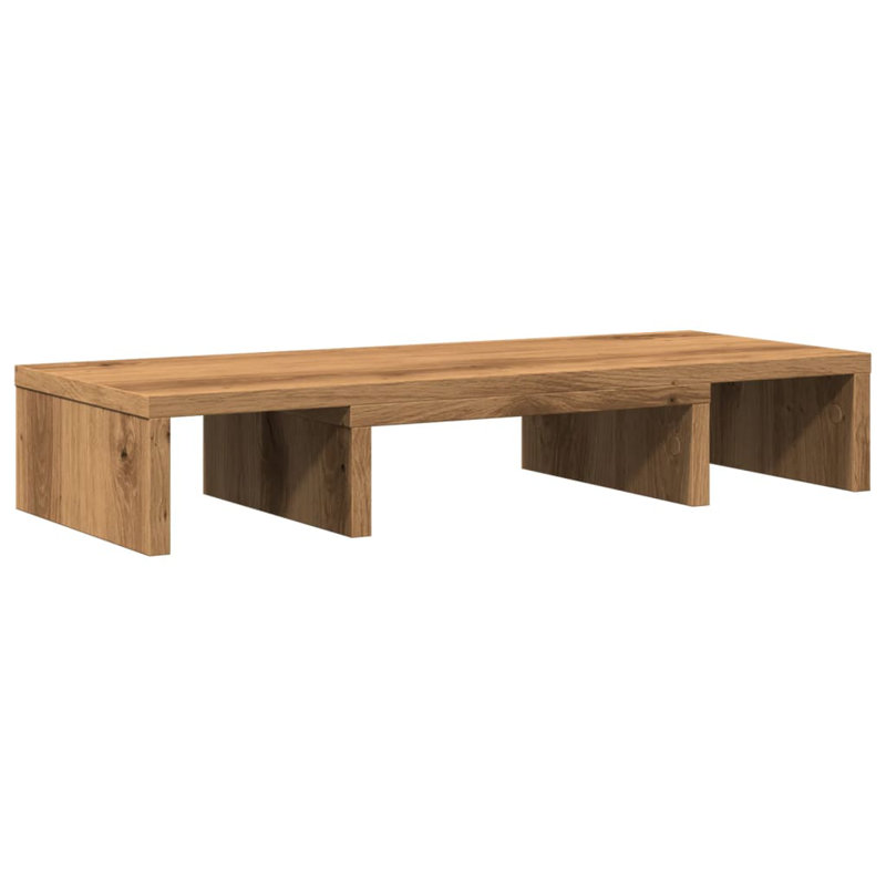 Bata Manufactured Wood Monitor Stand, 10.5cm H x 60cm W x 24cm D, Artisian Oak