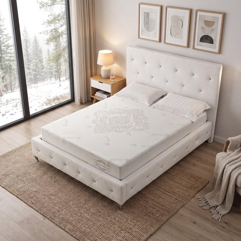 Matelas en mousse à mémoire de forme extra ferme de 6 po / 8 po avec infusion d'aloès rafraîchissante - Certifié Certipur-Us, emballé en rouleau pour une installation facile
