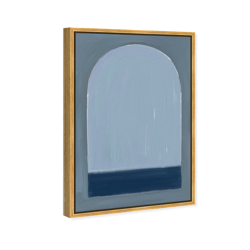 Minimal Ocean Window Abstract Canvas Print by Oliver Gal, Black Frame, 10 x 15, 11"H x 16"W, Gold Floater Frame