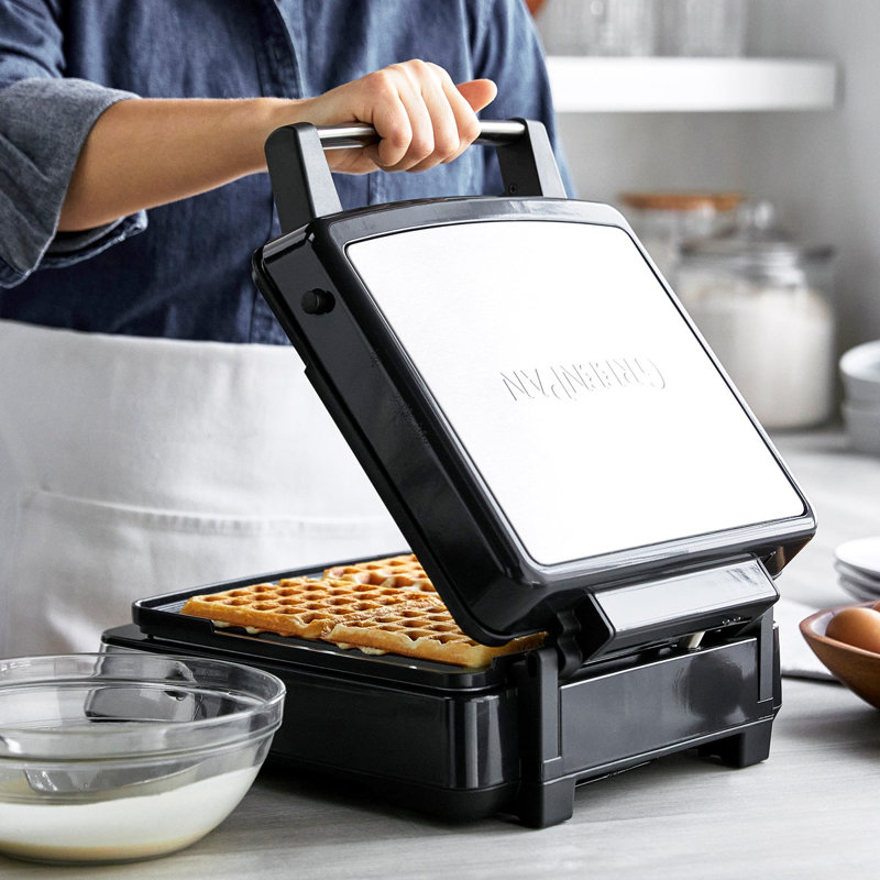 GreenPan Elite 4-Square Waffle Maker, Black