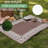 Geometric Border Outdoor Area Rug - Reversible Lightweight PP Plastic Patio Mat, Weather-Resistant Floor Carpet for Porch & Deck, Brown/White-2056889959