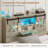 Farmhouse Bed Frame With 2 Storage Drawers, Wooden Platform Bed With Led Lights And Charging Station, Rustic Headboard With Sliding Barn Door Storage Cabinets-1825556314-1842327501