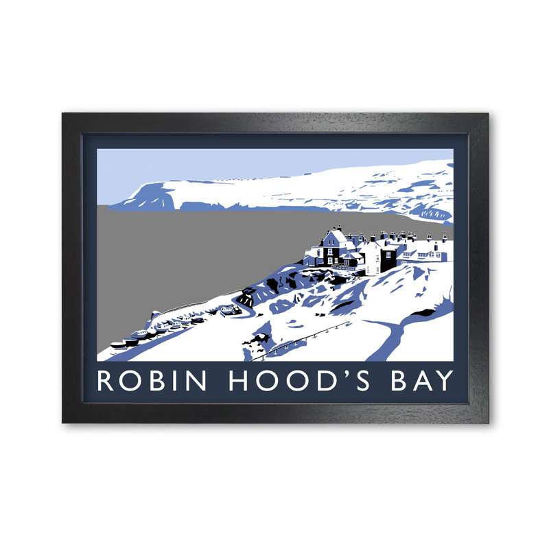 Robin Hood's Bay In Snow 1 Piece Wall Art, 59.4cm H x 84.1cm W x 3cm D, Black Framed