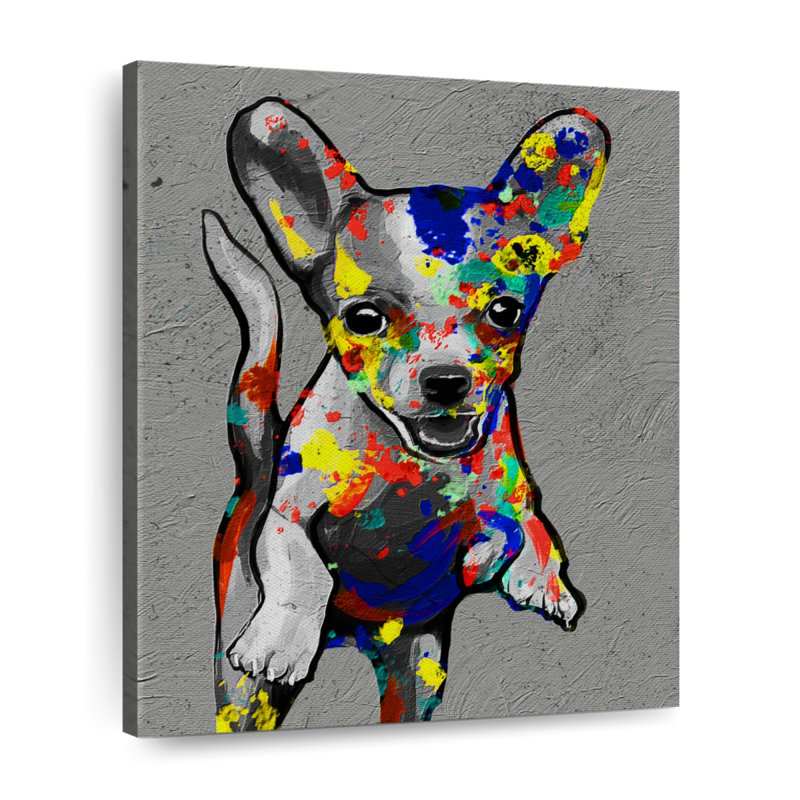 " Rainbow Chihuahua " by Harper D., 10" H x 8" W x 1" D