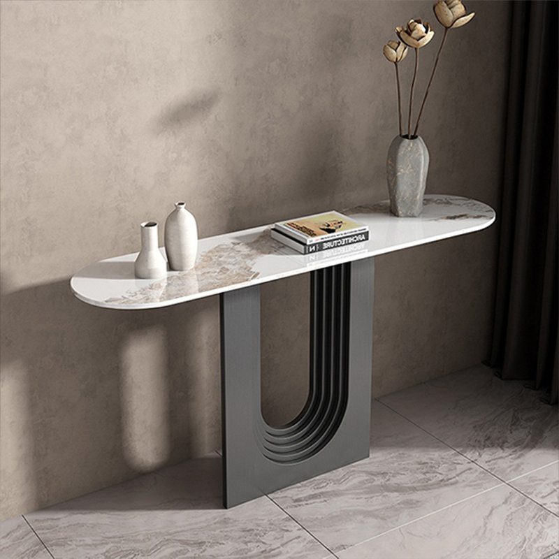 Console élégante de style italien, H 33,46 po x l 47,24 po x P 13,78 po, Noir