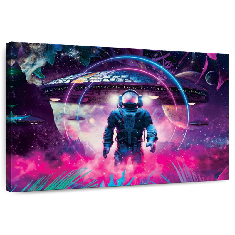 Kelan Astronaut And Spaceship, 8" H x 12" W